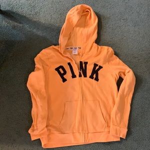 Victoria Secret Pink Yellow Hoodie Size Large